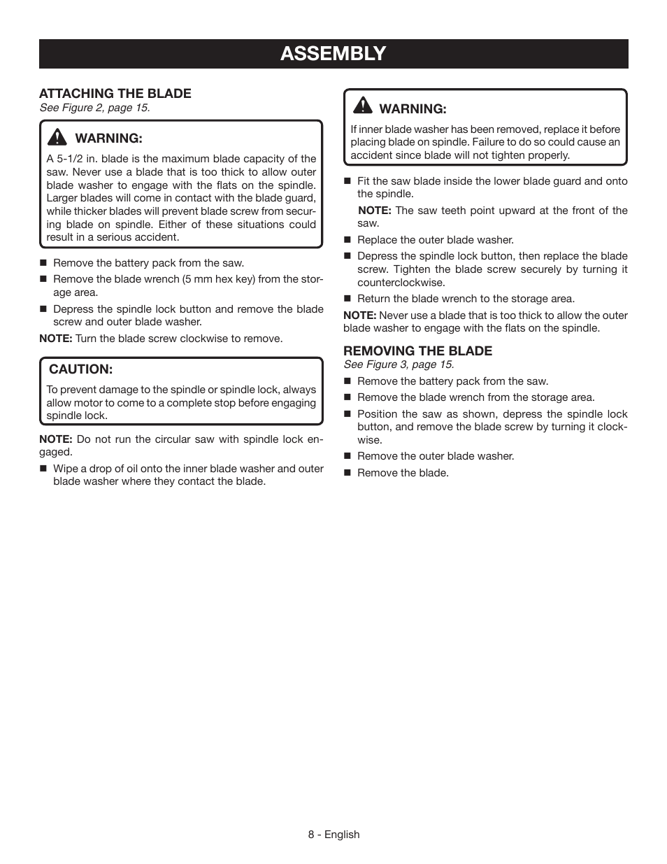 Assembly | Ryobi P503 User Manual | Page 8 / 44