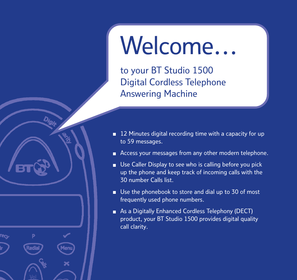 Welcome | BT Quartet 1500 User Manual | Page 2 / 68
