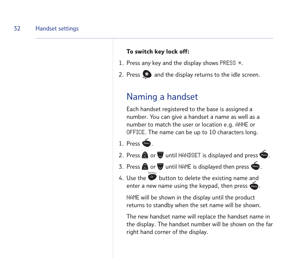 Naming a handset | BT Quartet 1500 User Manual | Page 32 / 68