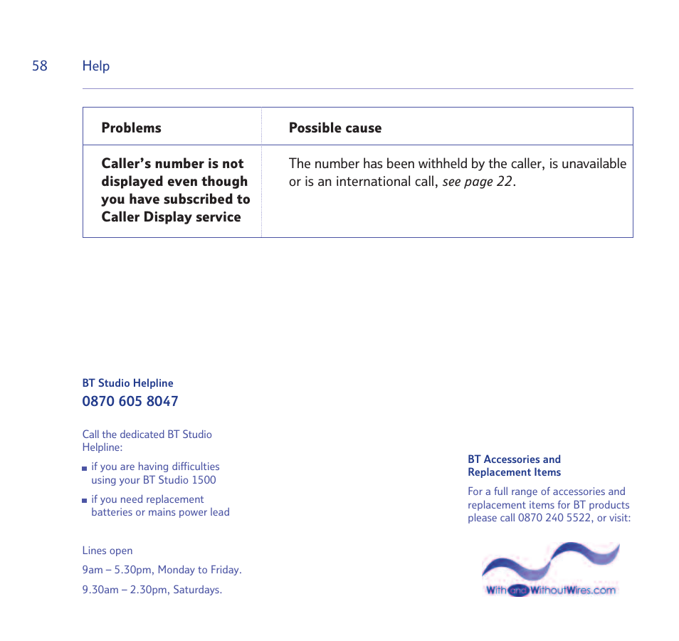 BT Quartet 1500 User Manual | Page 58 / 68