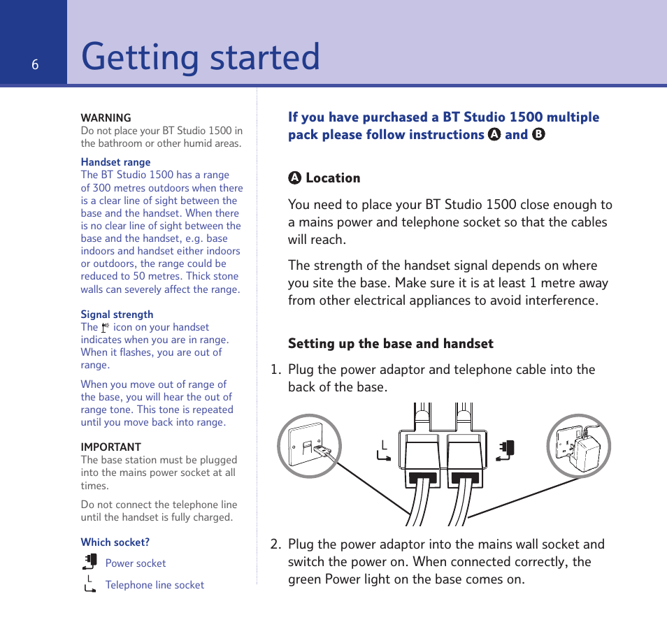 Getting started | BT Quartet 1500 User Manual | Page 6 / 68