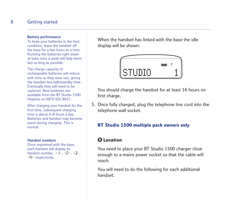 Studio 1 | BT Quartet 1500 User Manual | Page 8 / 68