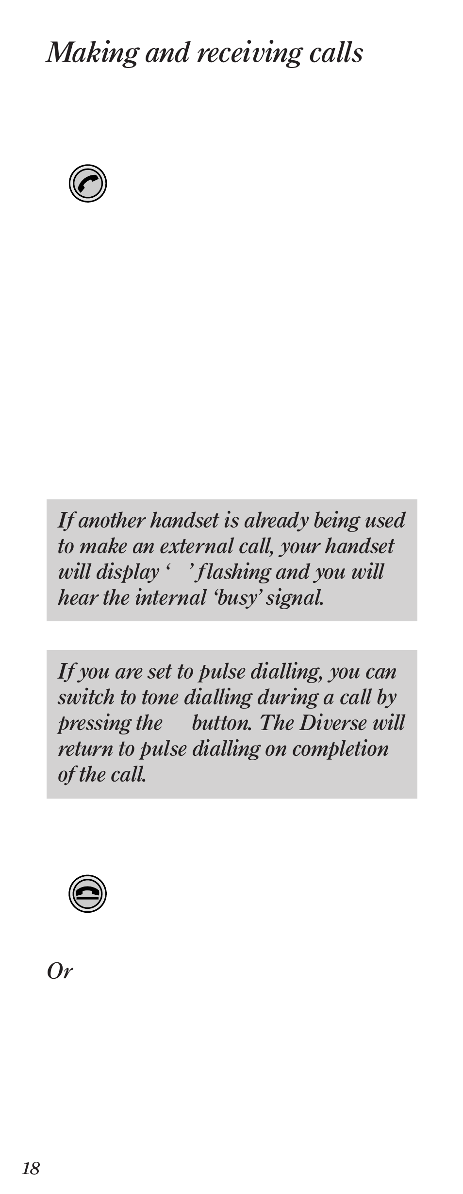 Making and receiving calls | BT Diverse 2000 User Manual | Page 20 / 47