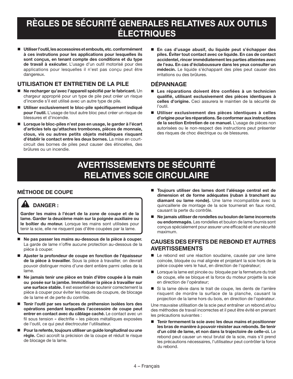 Ryobi P504 User Manual | Page 17 / 44