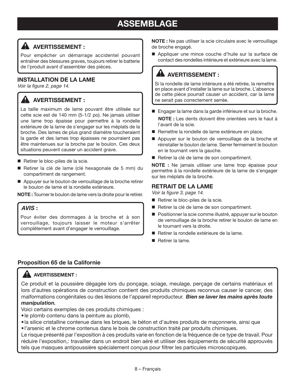 Assemblage | Ryobi P504 User Manual | Page 21 / 44