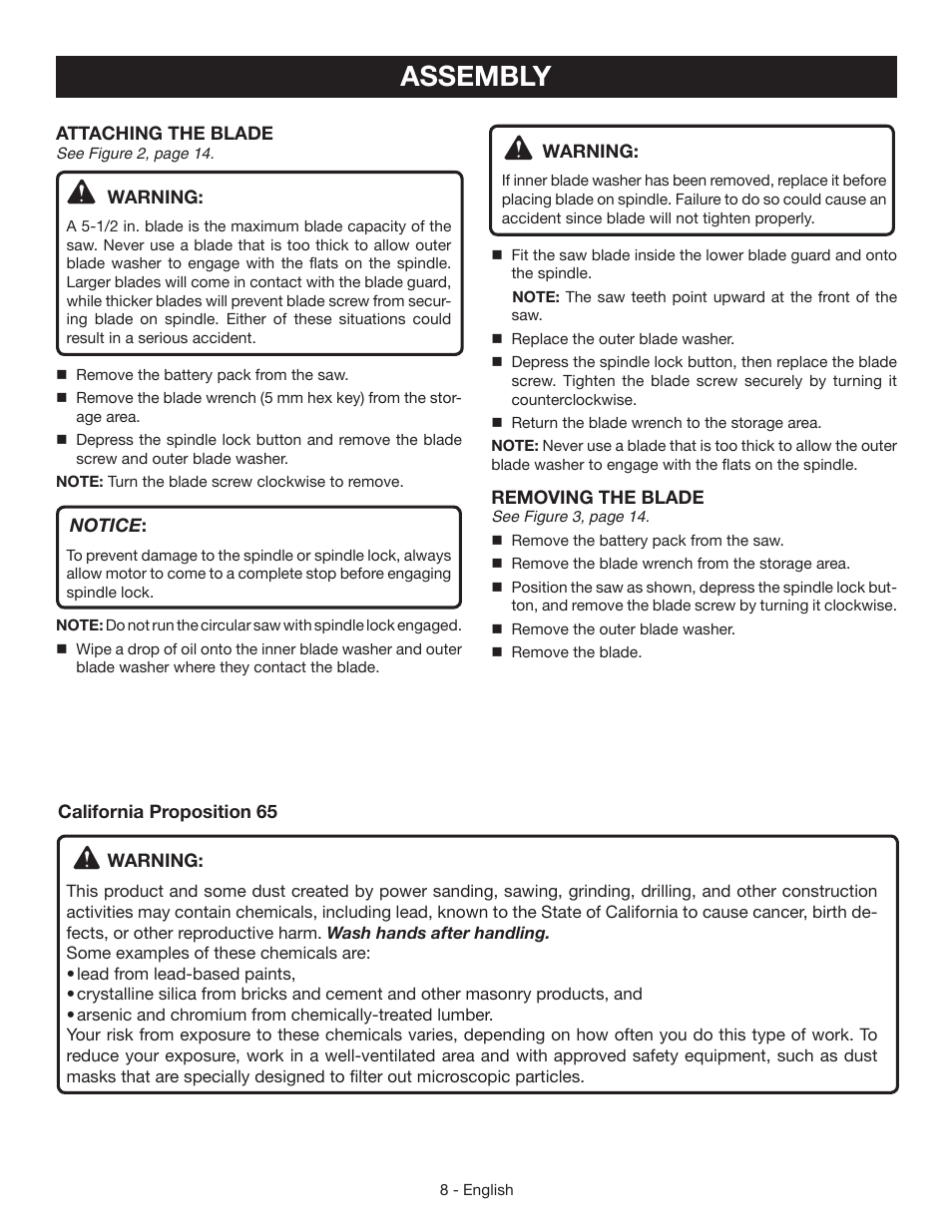 Assembly | Ryobi P504 User Manual | Page 8 / 44