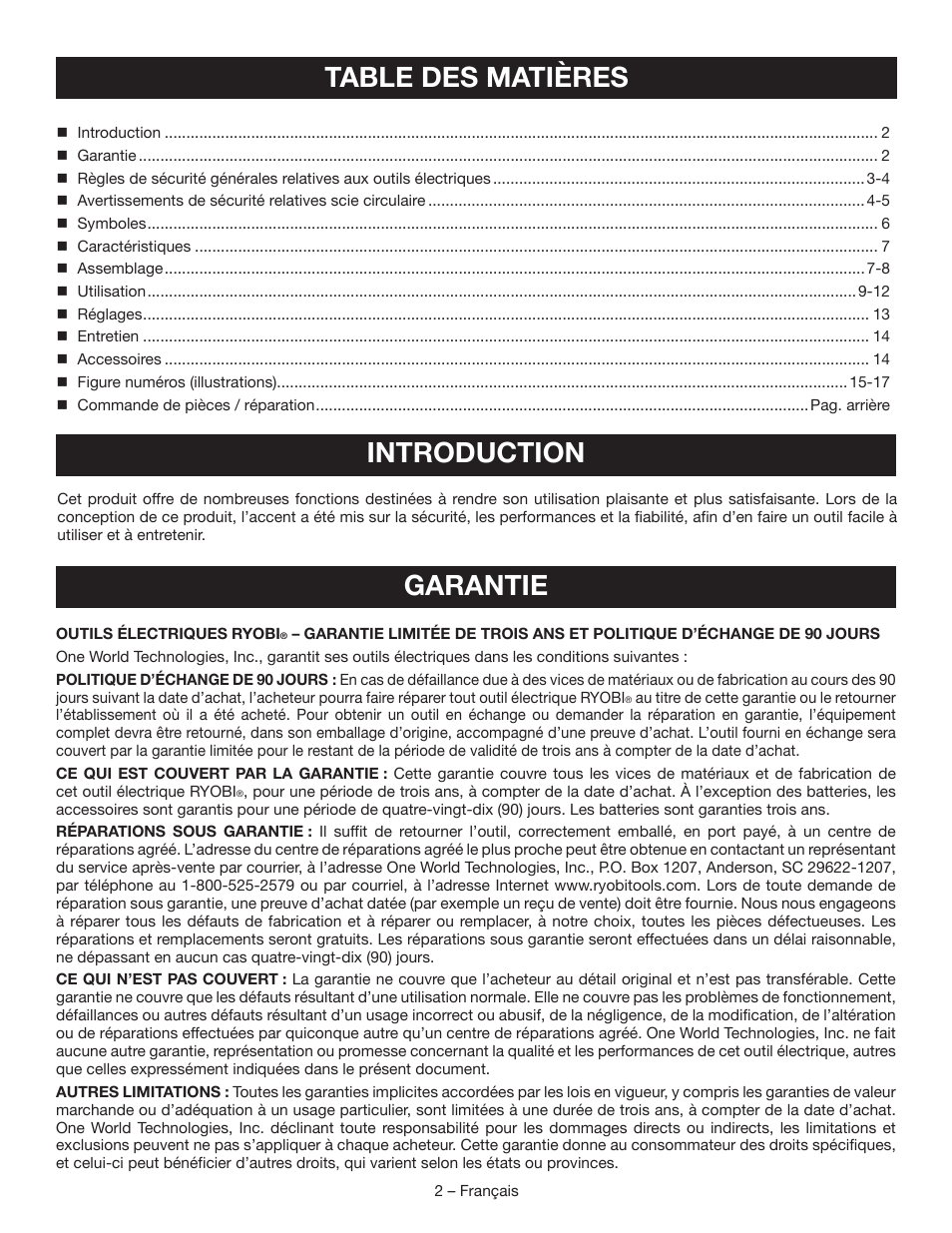 Ryobi P506 User Manual | Page 15 / 44