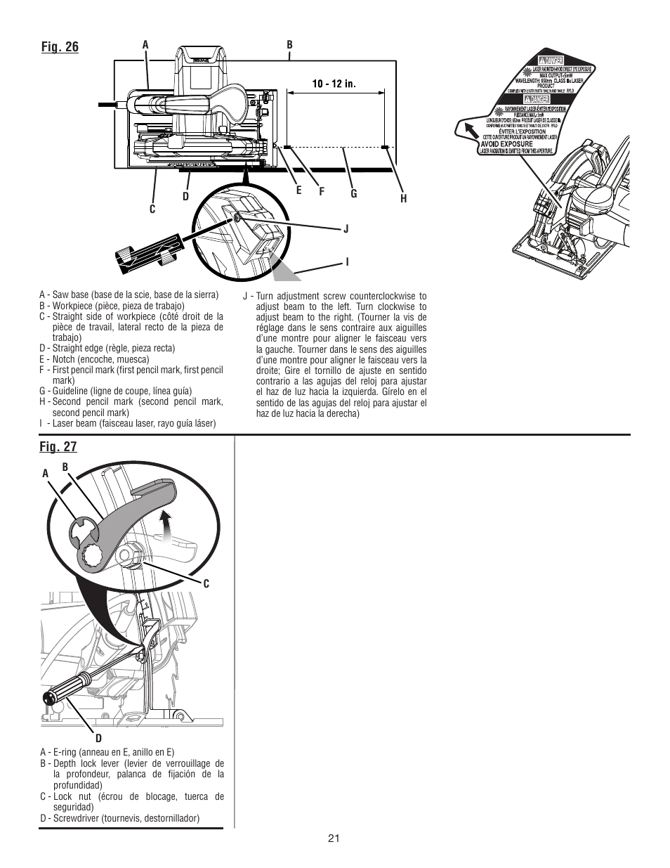 Fig. 27, Fig. 26 | Ryobi CSB134 User Manual | Page 51 / 52