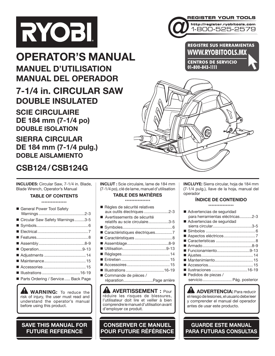 Ryobi CSB124 User Manual | 48 pages