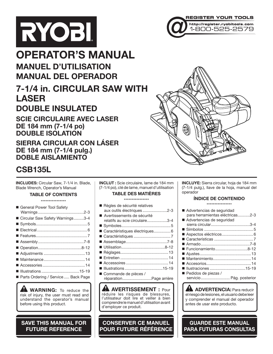 Ryobi CSB135L User Manual | 48 pages