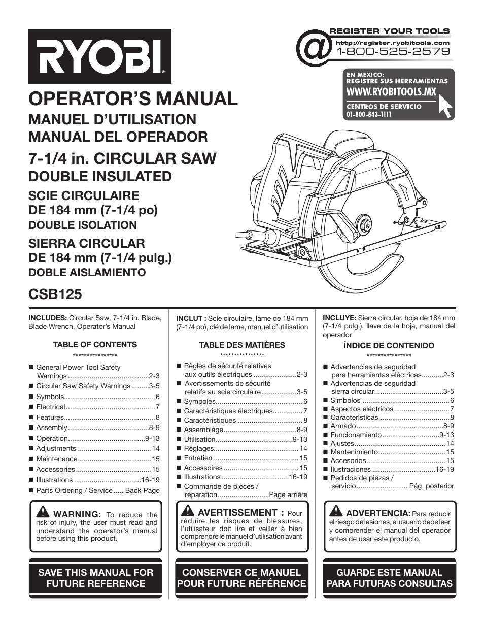 Ryobi CSB125 User Manual | 48 pages