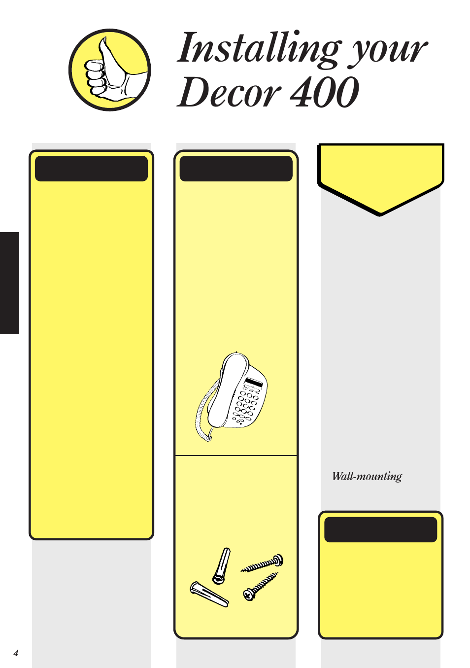 Installing your decor 400, Important | BT Decor 400 User Manual | Page 4 / 12