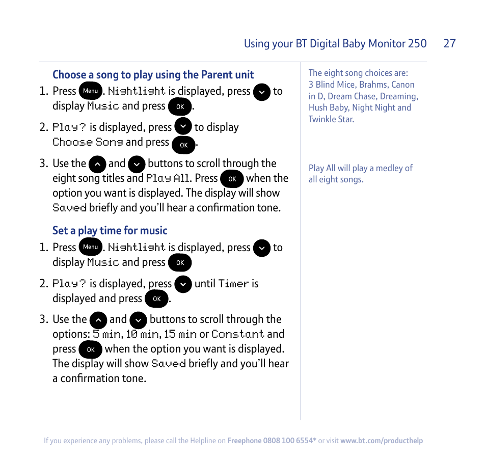 BT 250 User Manual | Page 27 / 41