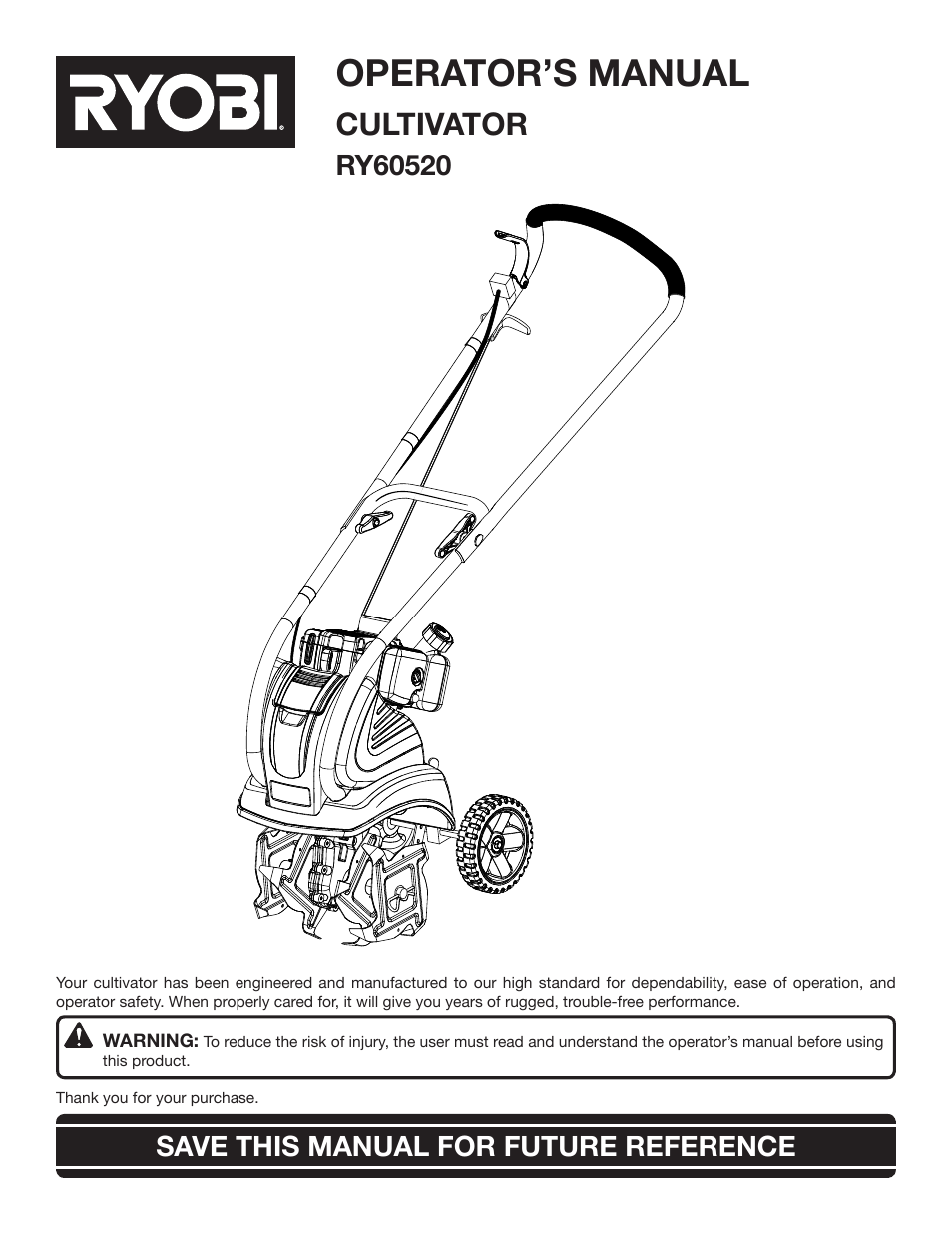 Ryobi RY60520 User Manual | 22 pages