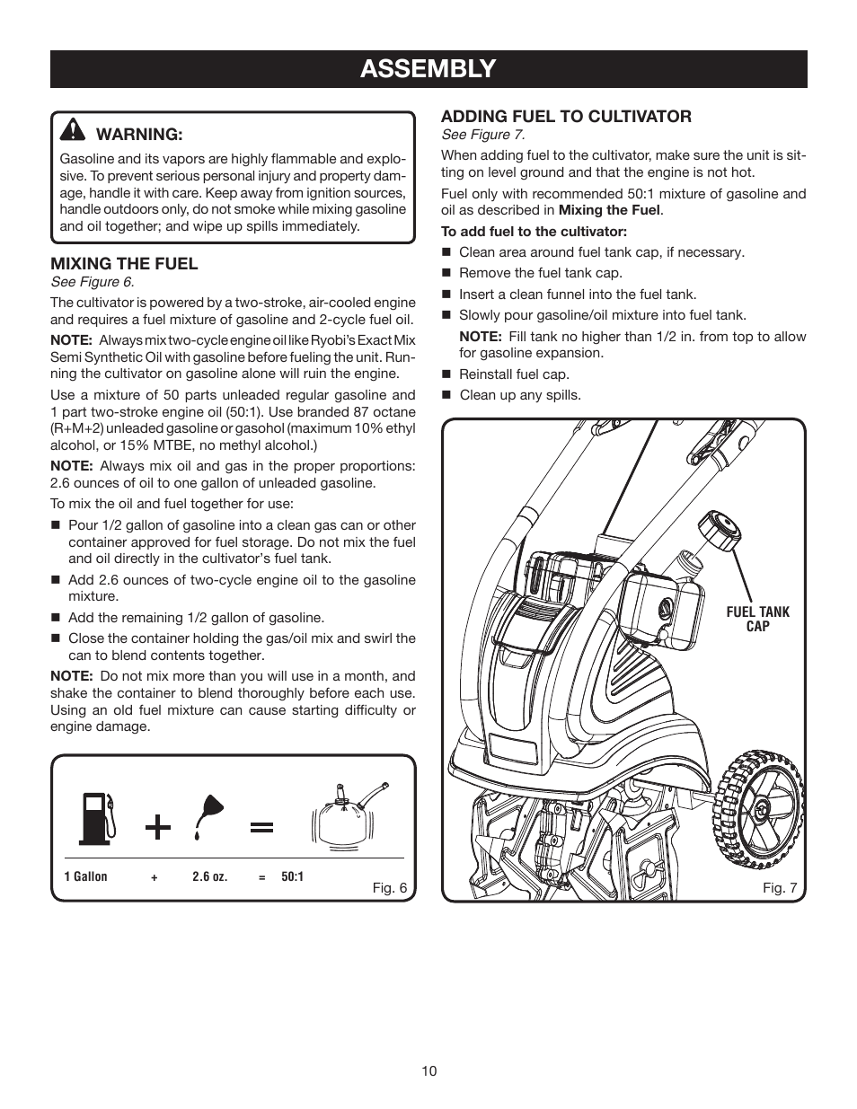 Assembly | Ryobi RY60520 User Manual | Page 10 / 22