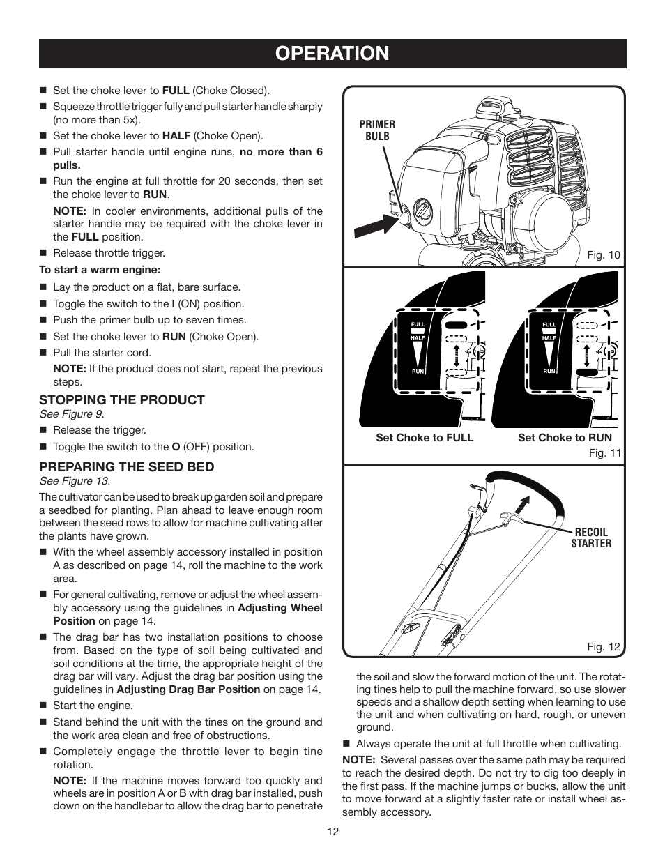 Operation | Ryobi RY60520 User Manual | Page 12 / 22