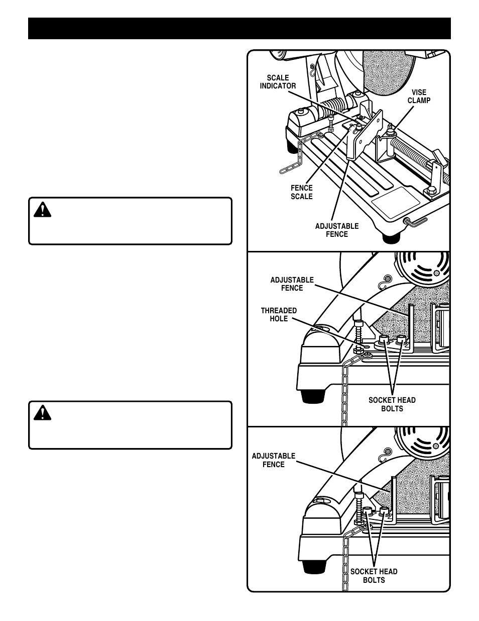 Adjustments, Warning | Ryobi C358 User Manual | Page 11 / 20