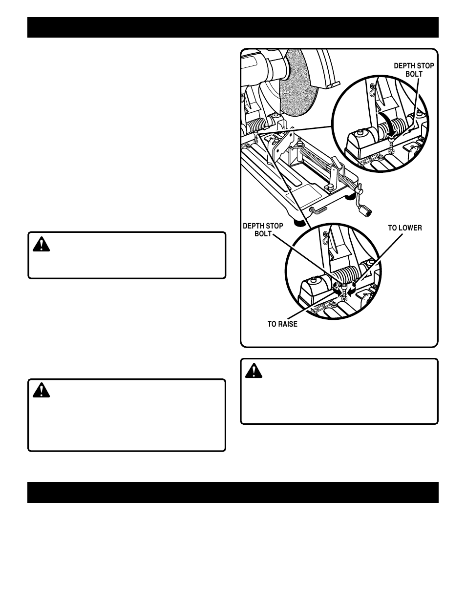 Adjustments, Operation, Warning | Caution | Ryobi C358 User Manual | Page 13 / 20