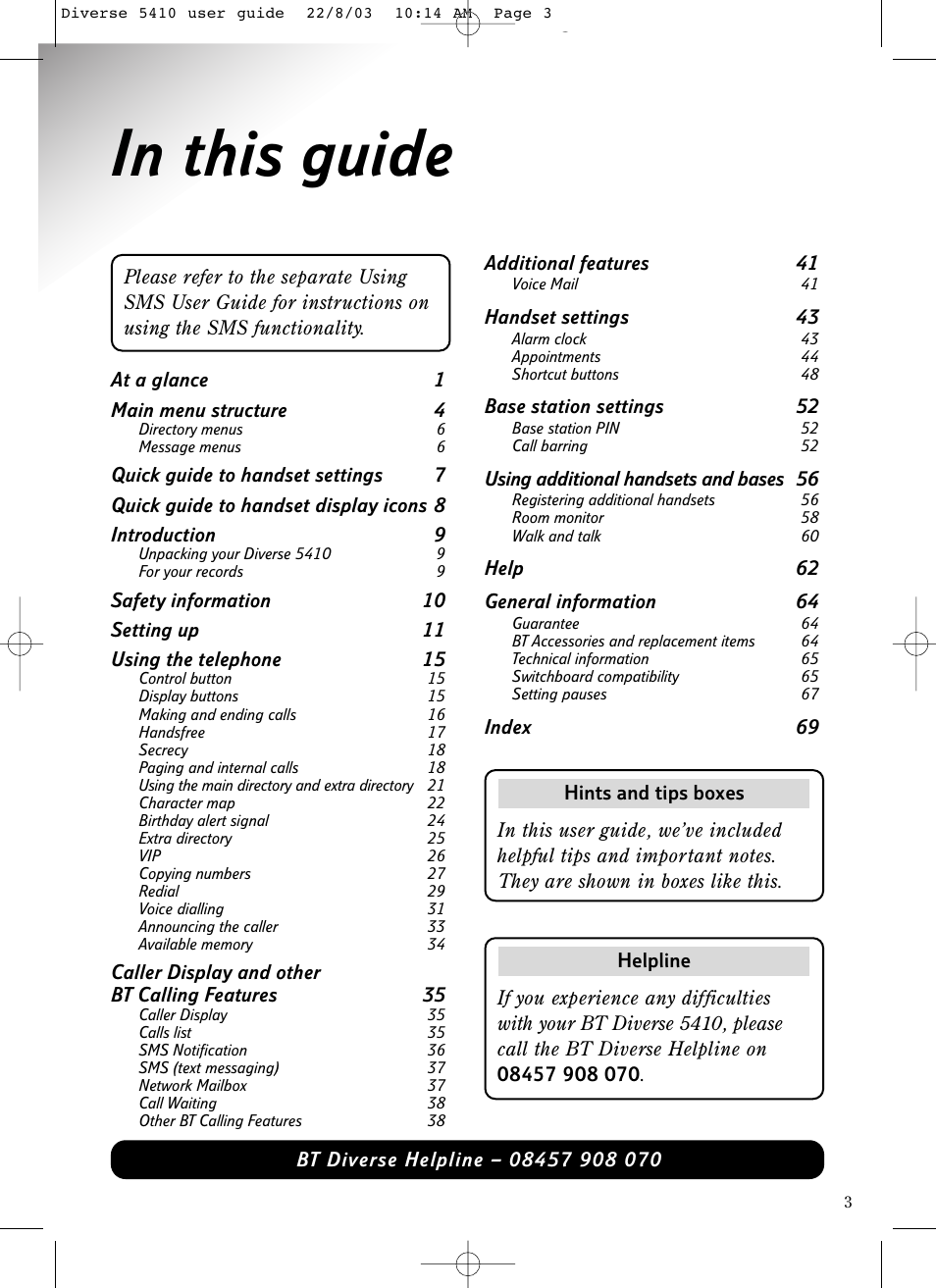 BT DIVERSE 5410 User Manual | Page 3 / 72