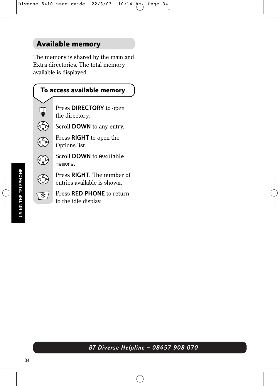 BT DIVERSE 5410 User Manual | Page 34 / 72