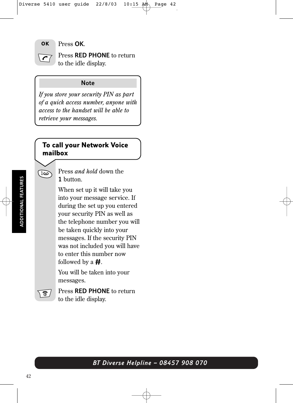 BT DIVERSE 5410 User Manual | Page 42 / 72