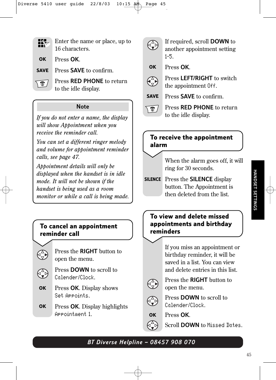 BT DIVERSE 5410 User Manual | Page 45 / 72