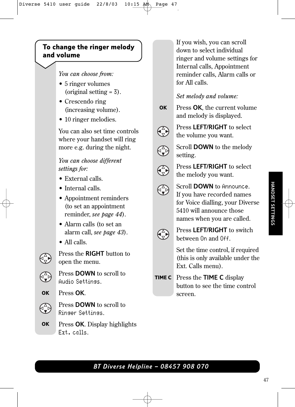 BT DIVERSE 5410 User Manual | Page 47 / 72