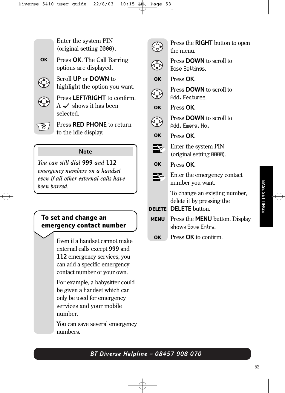 BT DIVERSE 5410 User Manual | Page 53 / 72