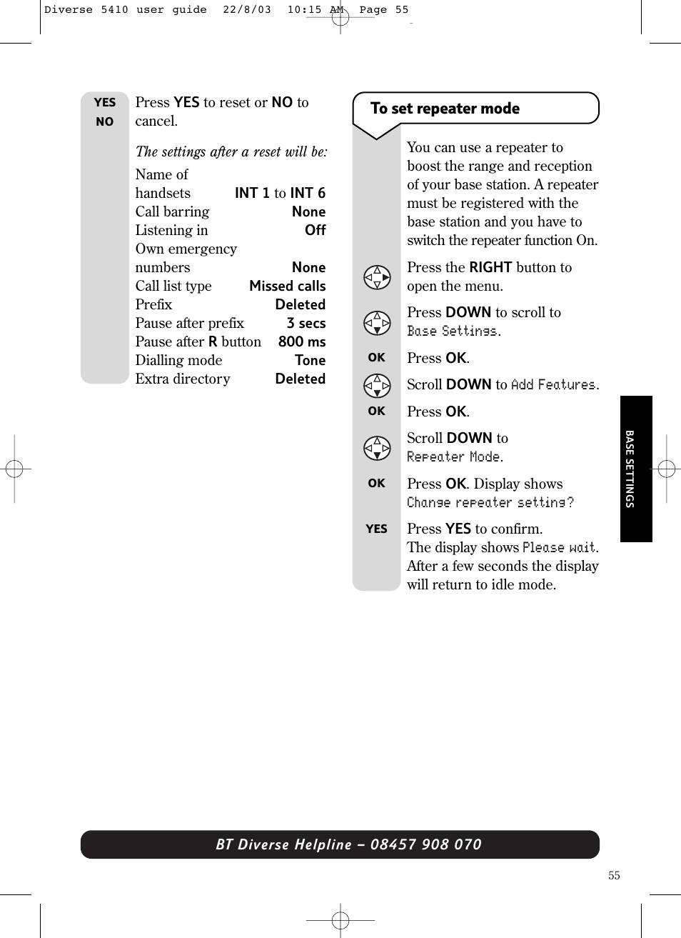 BT DIVERSE 5410 User Manual | Page 55 / 72