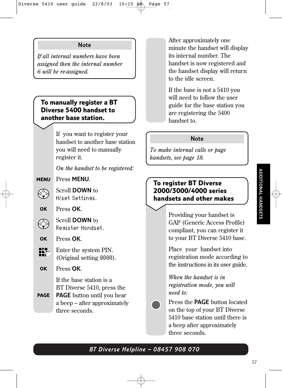 BT DIVERSE 5410 User Manual | Page 57 / 72