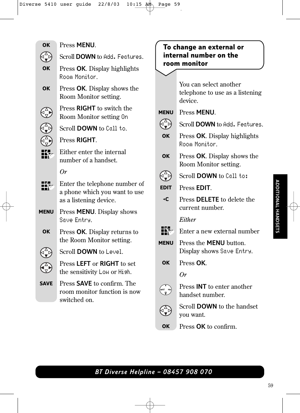 BT DIVERSE 5410 User Manual | Page 59 / 72