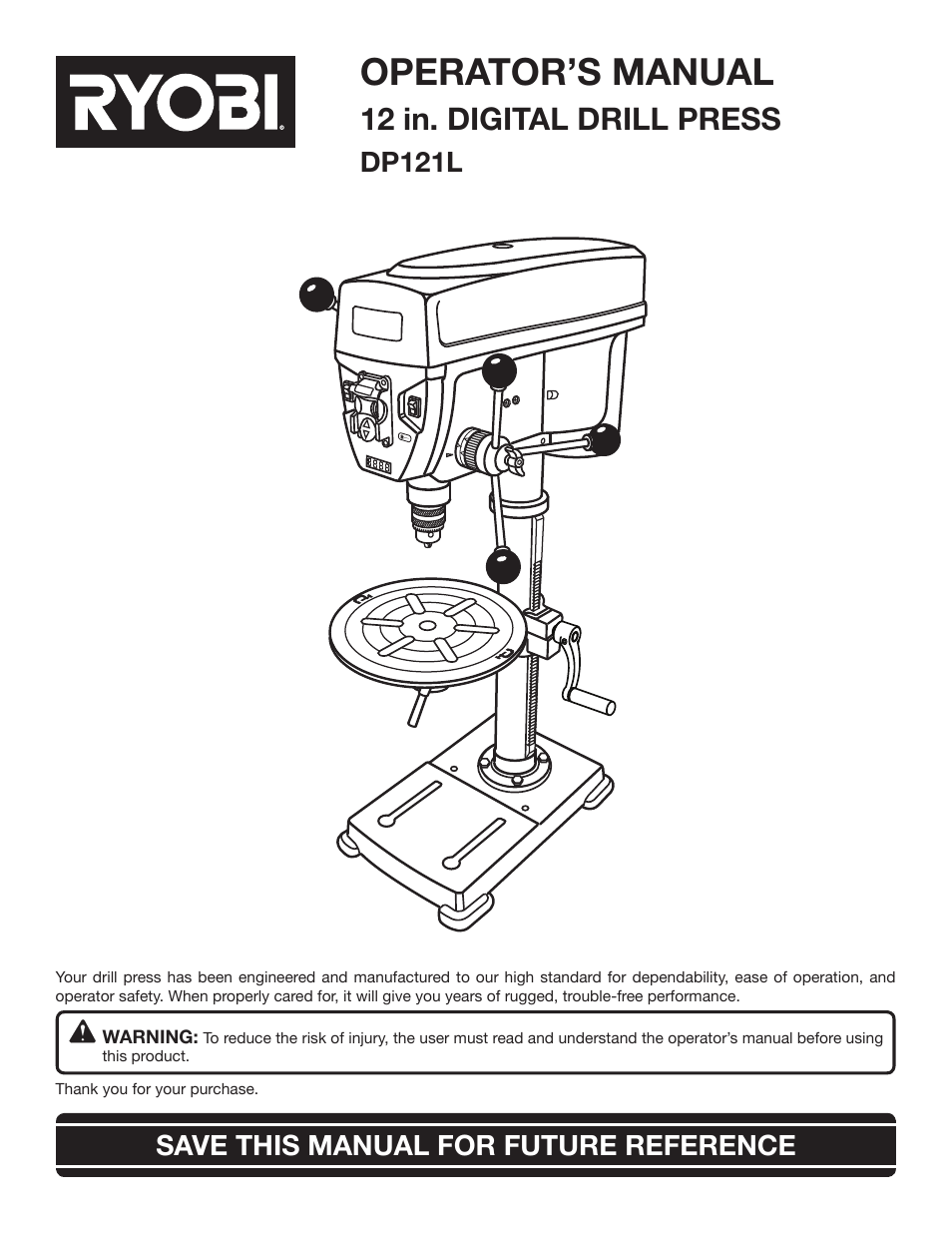 Ryobi DP121 User Manual | 24 pages