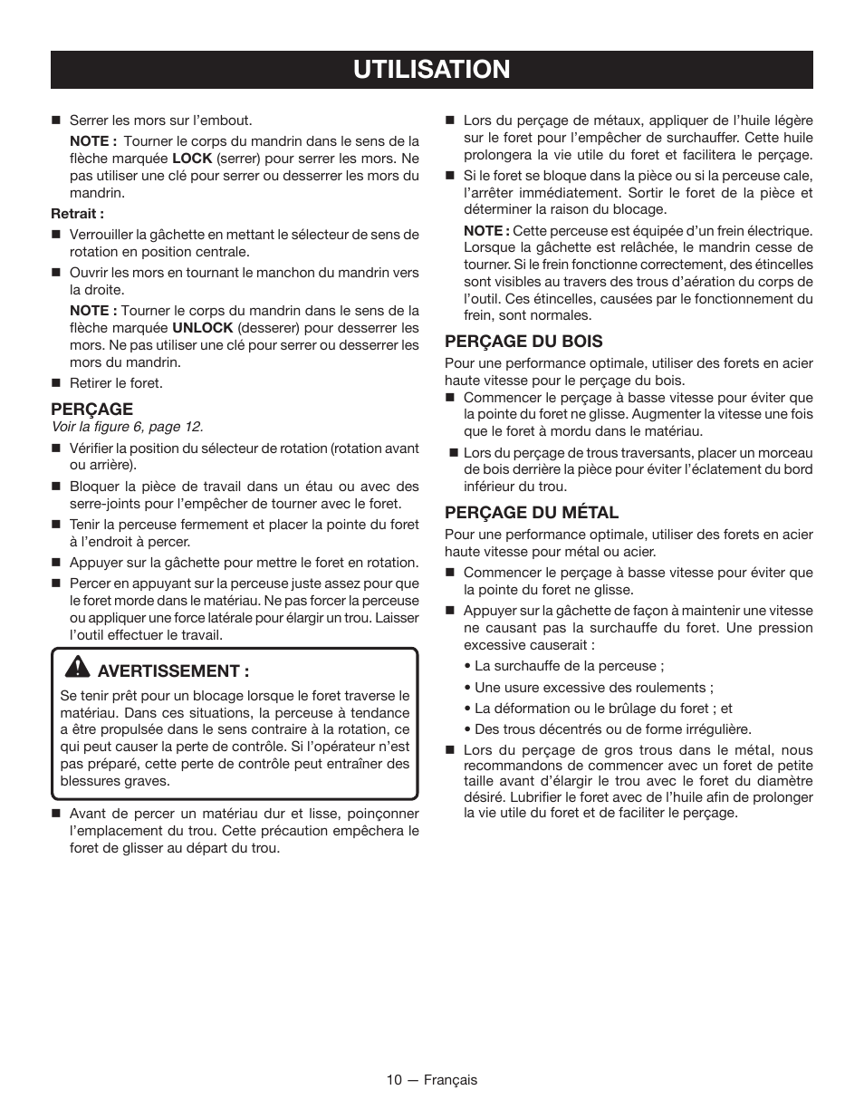 Utilisation | Ryobi P241 User Manual | Page 20 / 36