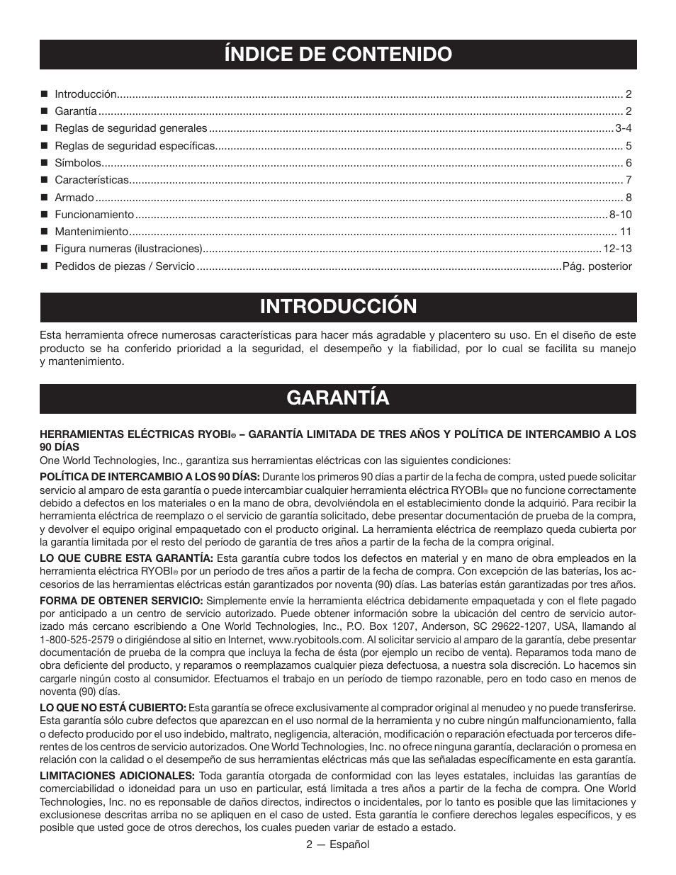 Ryobi P241 User Manual | Page 22 / 36