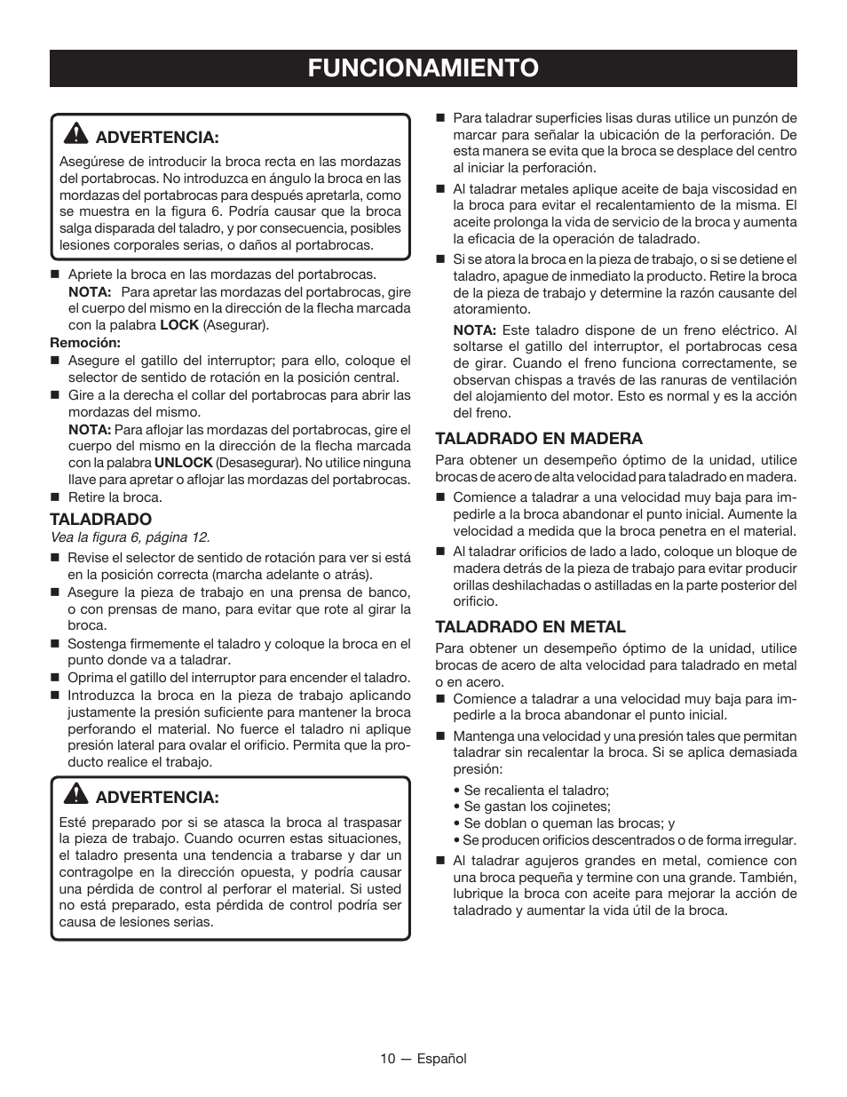 Funcionamiento | Ryobi P241 User Manual | Page 30 / 36