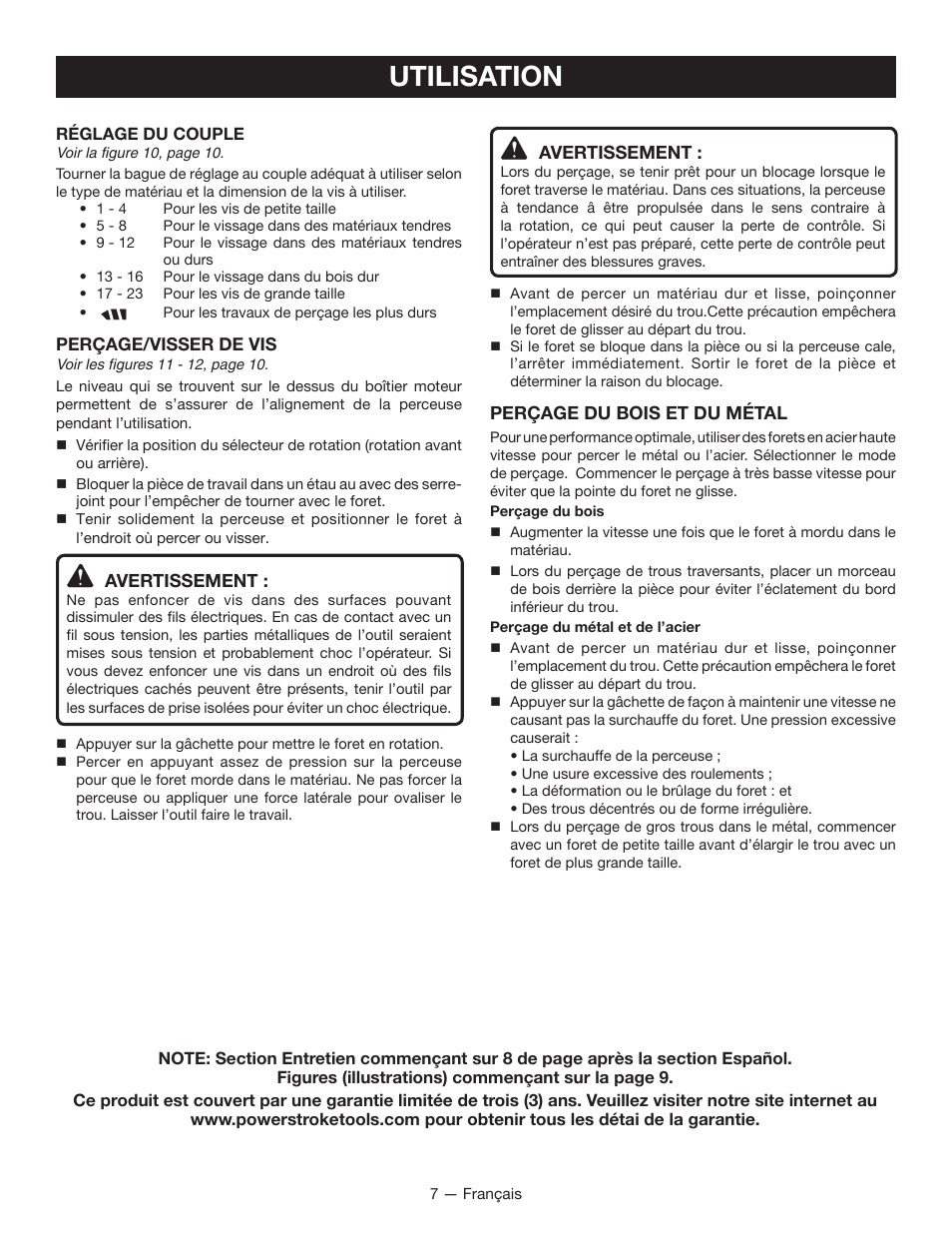 Utilisation | Ryobi HP496 User Manual | Page 13 / 24