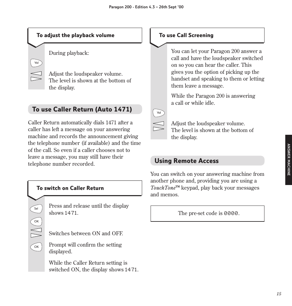 Using remote access | BT Paragon 200 User Manual | Page 18 / 28