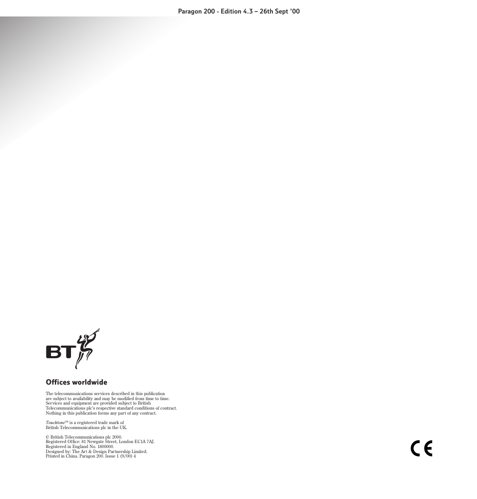 Offices worldwide | BT Paragon 200 User Manual | Page 28 / 28