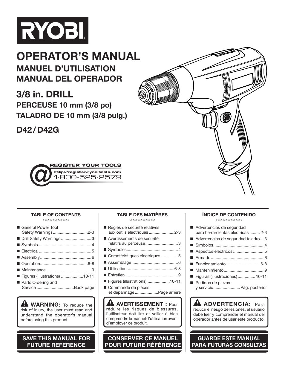 Ryobi D42 User Manual | 28 pages