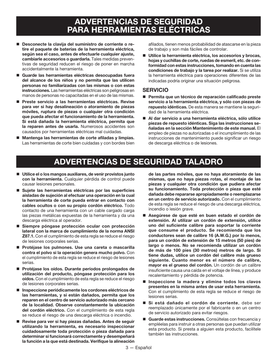 Servicio | Ryobi D42 User Manual | Page 19 / 28