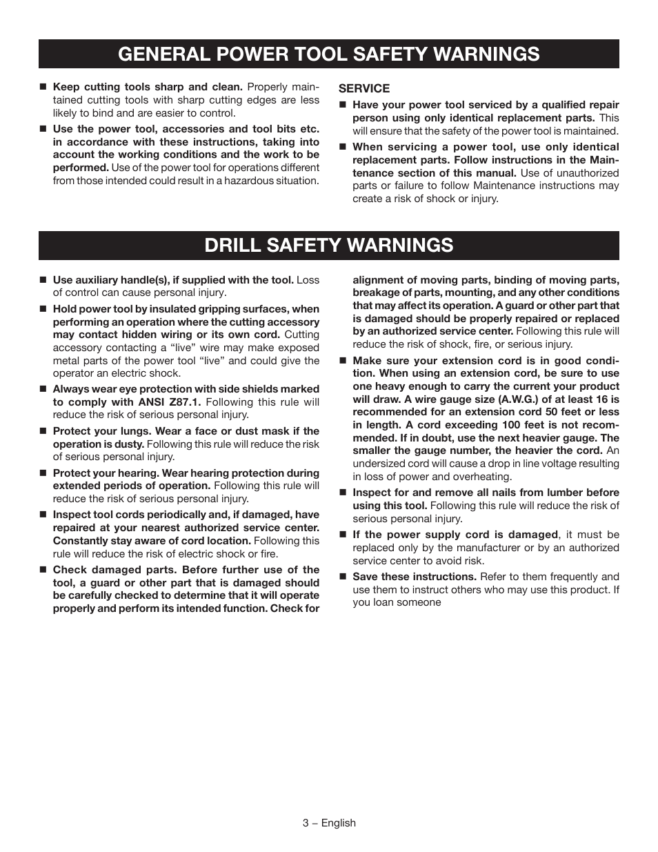 Ryobi D42 User Manual | Page 3 / 28