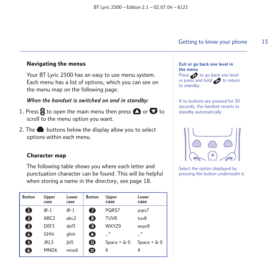 BT LYRIC 2500 User Manual | Page 13 / 73