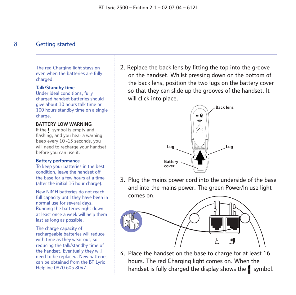 BT LYRIC 2500 User Manual | Page 8 / 73