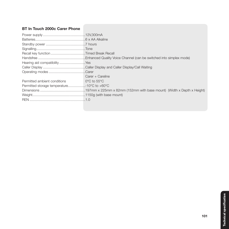 BT In Touch 2000 User Manual | Page 101 / 108