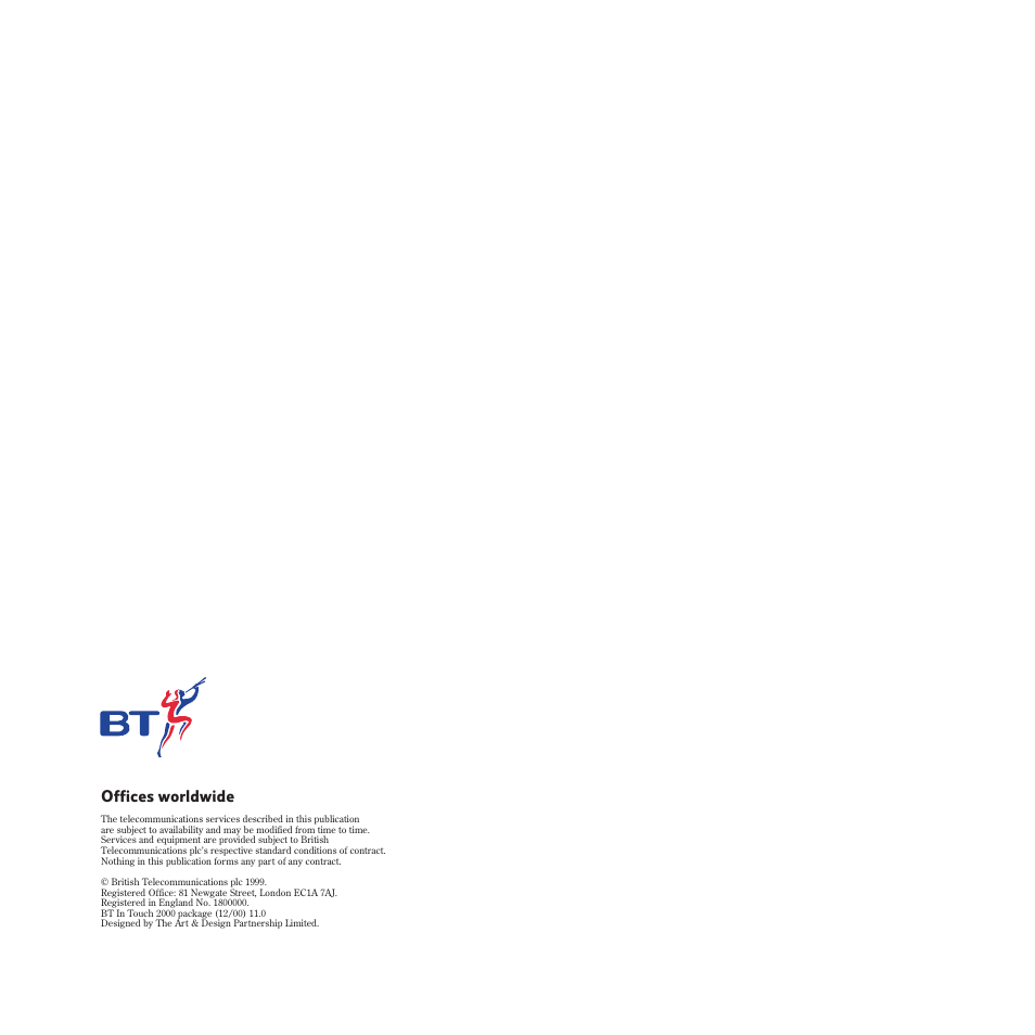 Offices worldwide | BT In Touch 2000 User Manual | Page 108 / 108