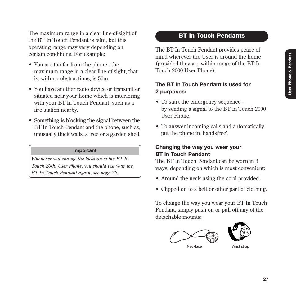 BT In Touch 2000 User Manual | Page 27 / 108