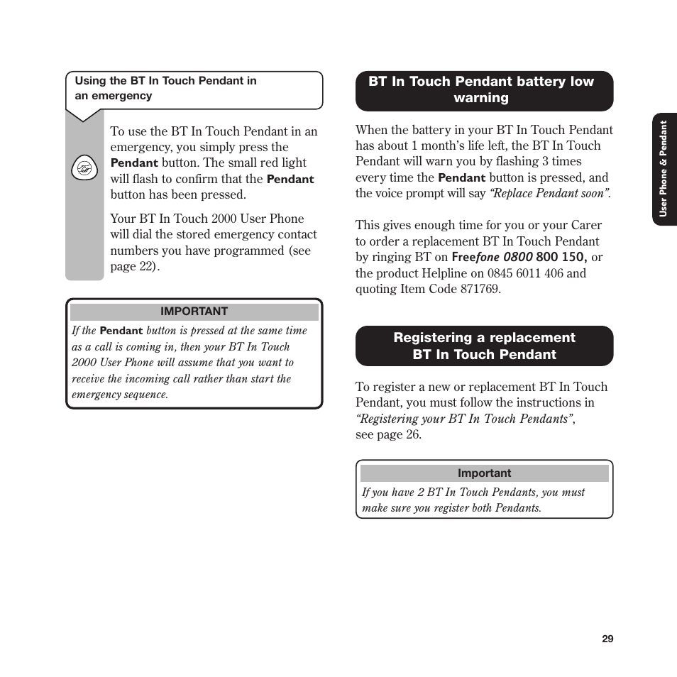 BT In Touch 2000 User Manual | Page 29 / 108