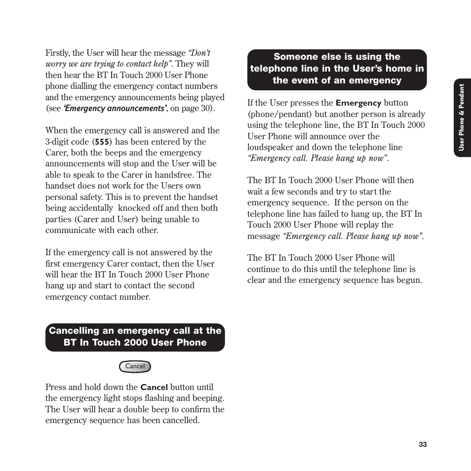 BT In Touch 2000 User Manual | Page 33 / 108