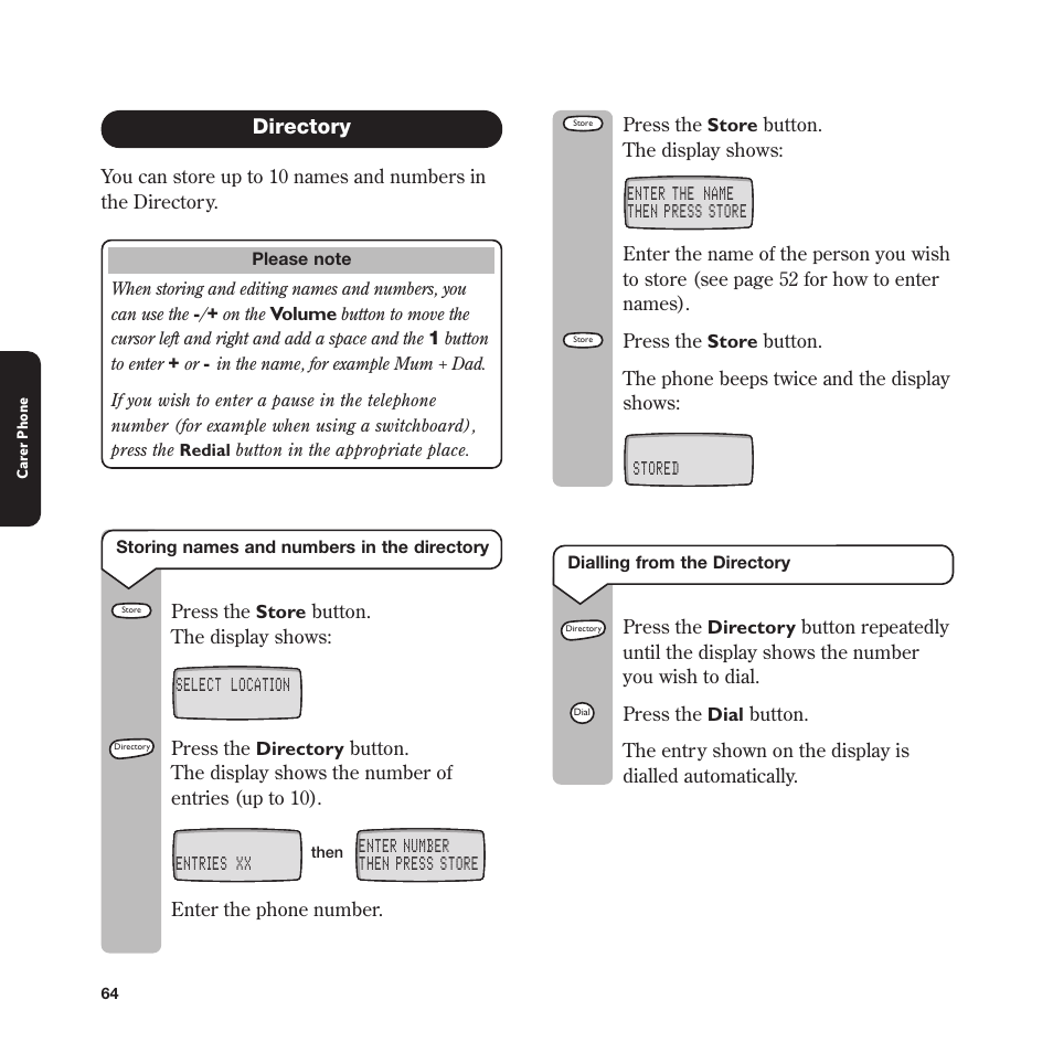Directory | BT In Touch 2000 User Manual | Page 64 / 108