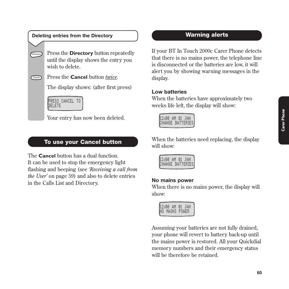 BT In Touch 2000 User Manual | Page 65 / 108